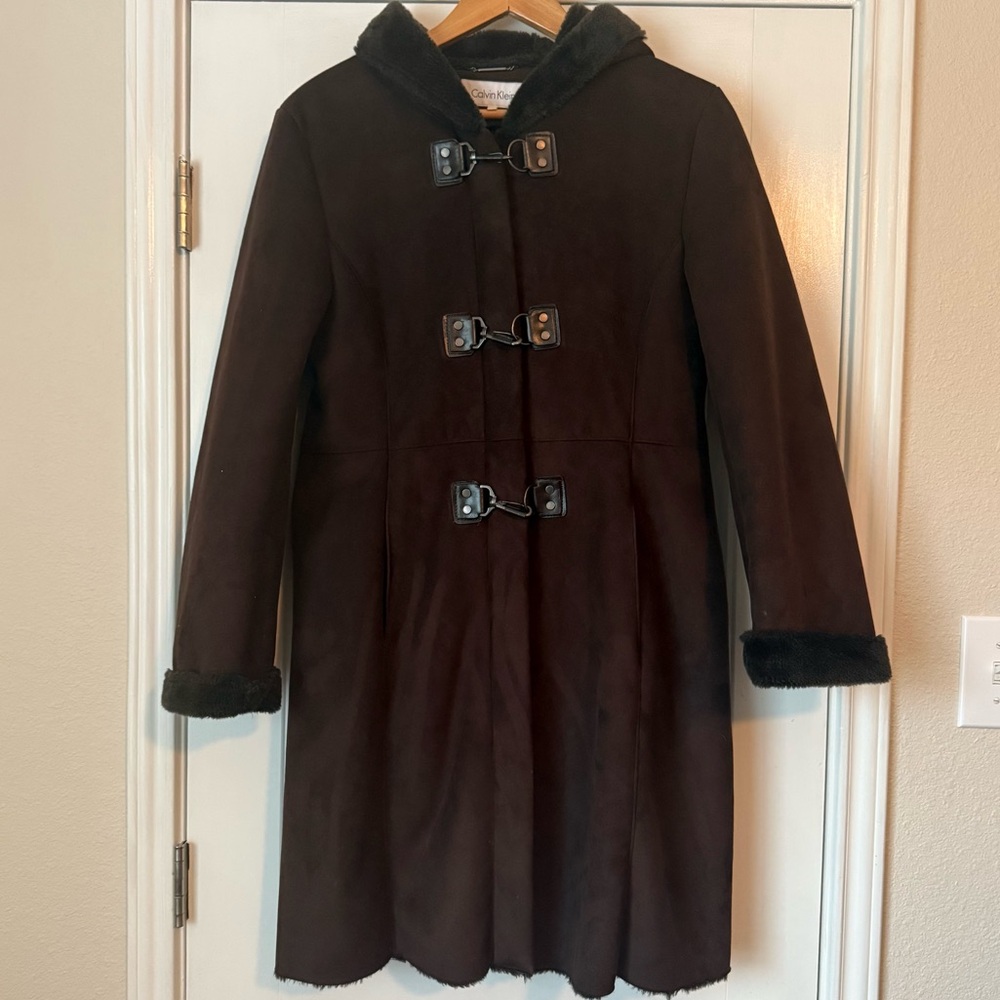 EUC Calvin Klein Suede Peacoat - Size M